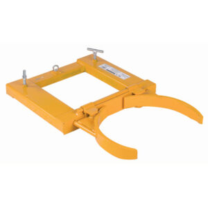 Drum handler fork mounted crab-claw-drum-grab